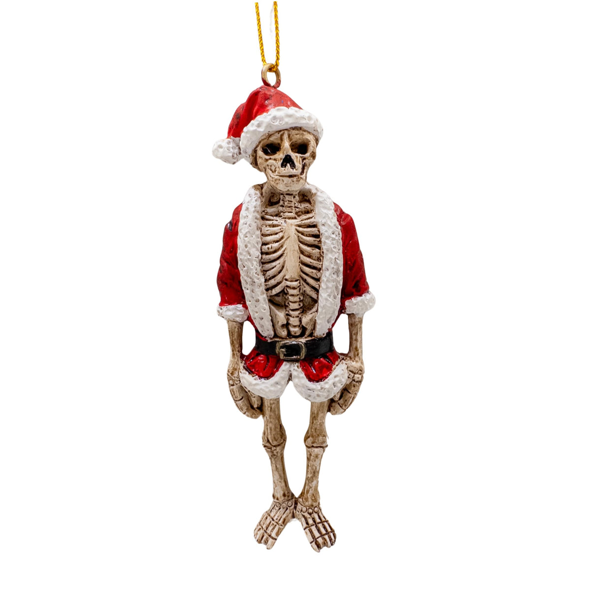 Skeleton Santa Ornament