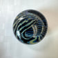 Vintage Black and Blue Striped Murano Glass Paperweight