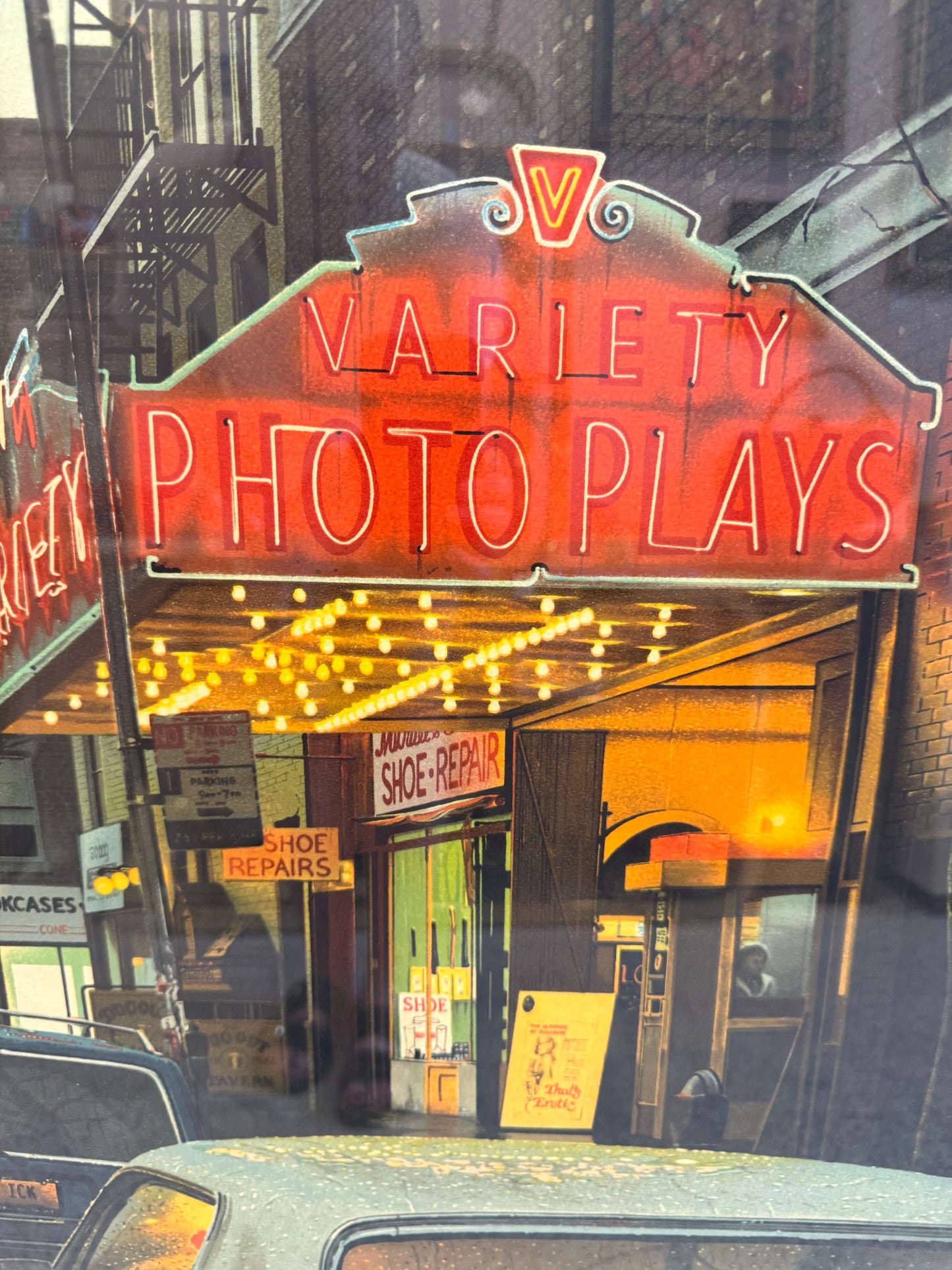 Vintage 1983 Signed Limited Edition Lithograph Titled "Variety Photoplays" by Davis Cone