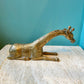 Vintage Brass Sitting Giraffe Statue