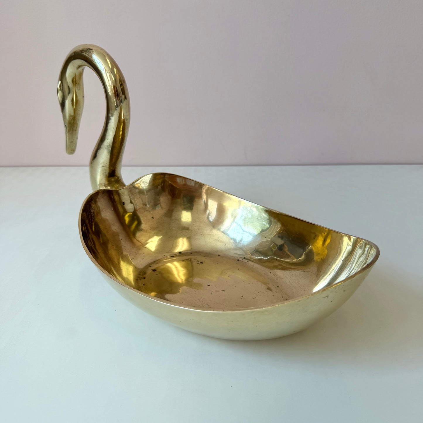 Vintage Art Deco Style Brass Swan Bowl