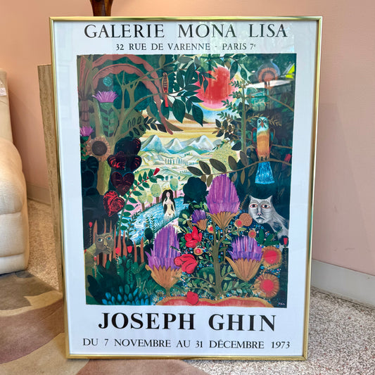 Vintage Framed Joseph Ghin Exhibition Poster