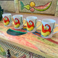 Vintage 1979 Fitz & Floyd "Parrot-in-Ring" Ceramic Coffee Mugs - Set of 4