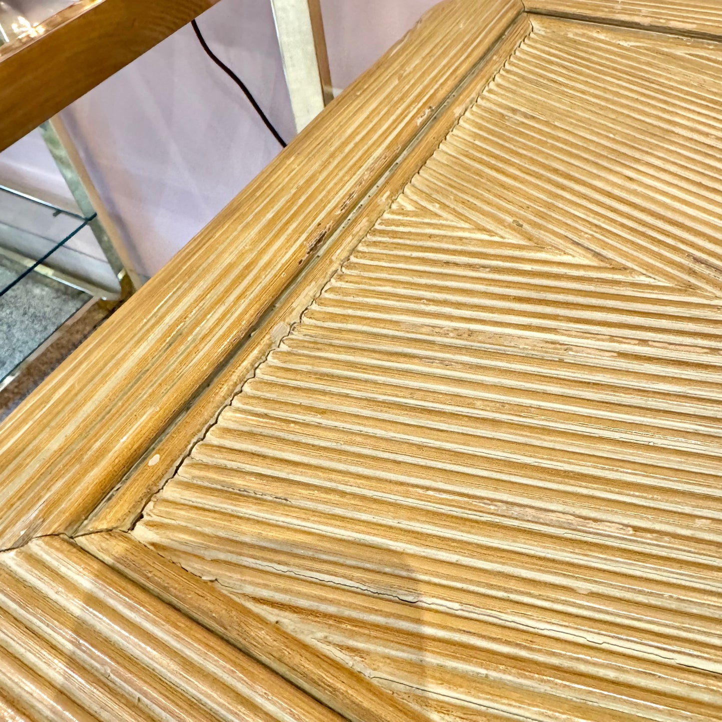 Vintage Curve Legged Pencil Reed Style Console Table