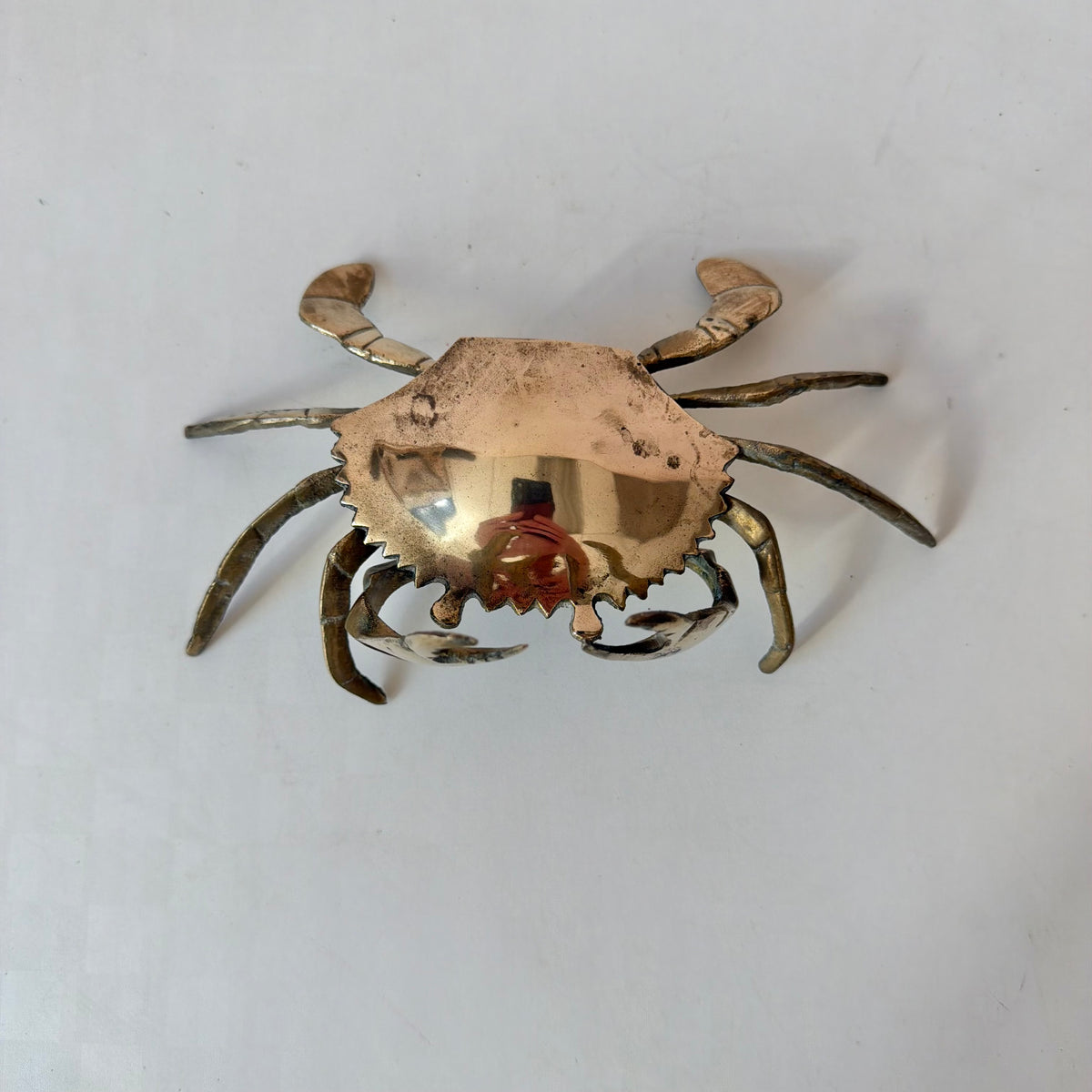 Vintage Brass Crab Ashtray