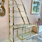 Vintage Asymmetrical Brass and Glass Etagere by DIA