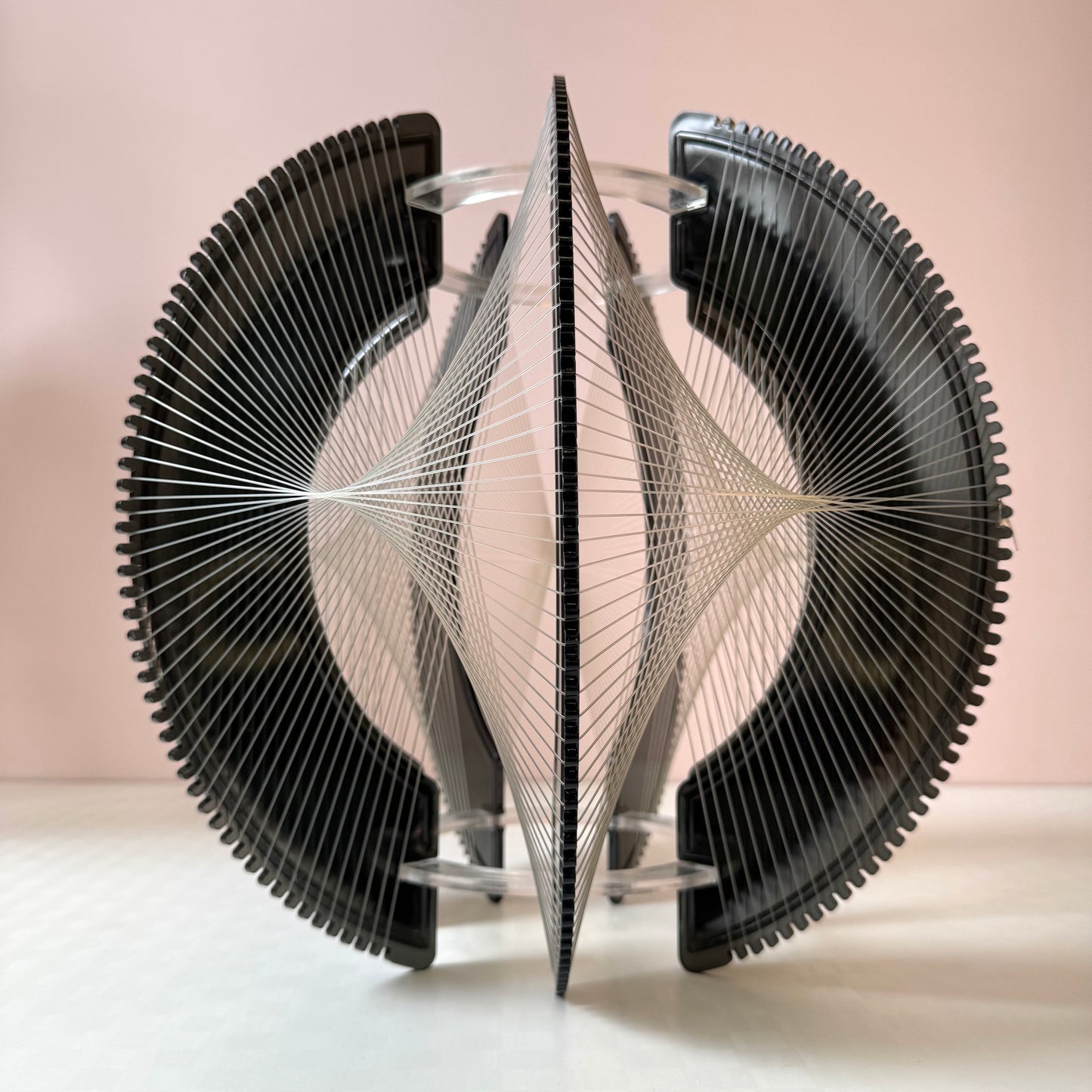 Vintage 1970's "Smokey" Lucite String Art Swag Lamp by Paul Secon for Sompex