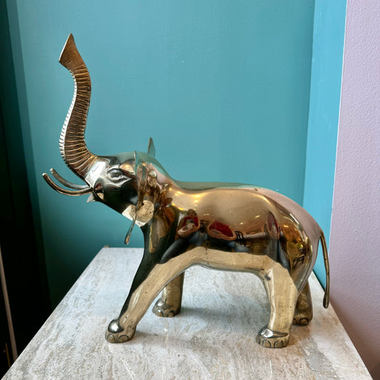 Large Vintage Brass Elephant