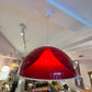 Vintage Red and White Space Age Dome Pendant Light