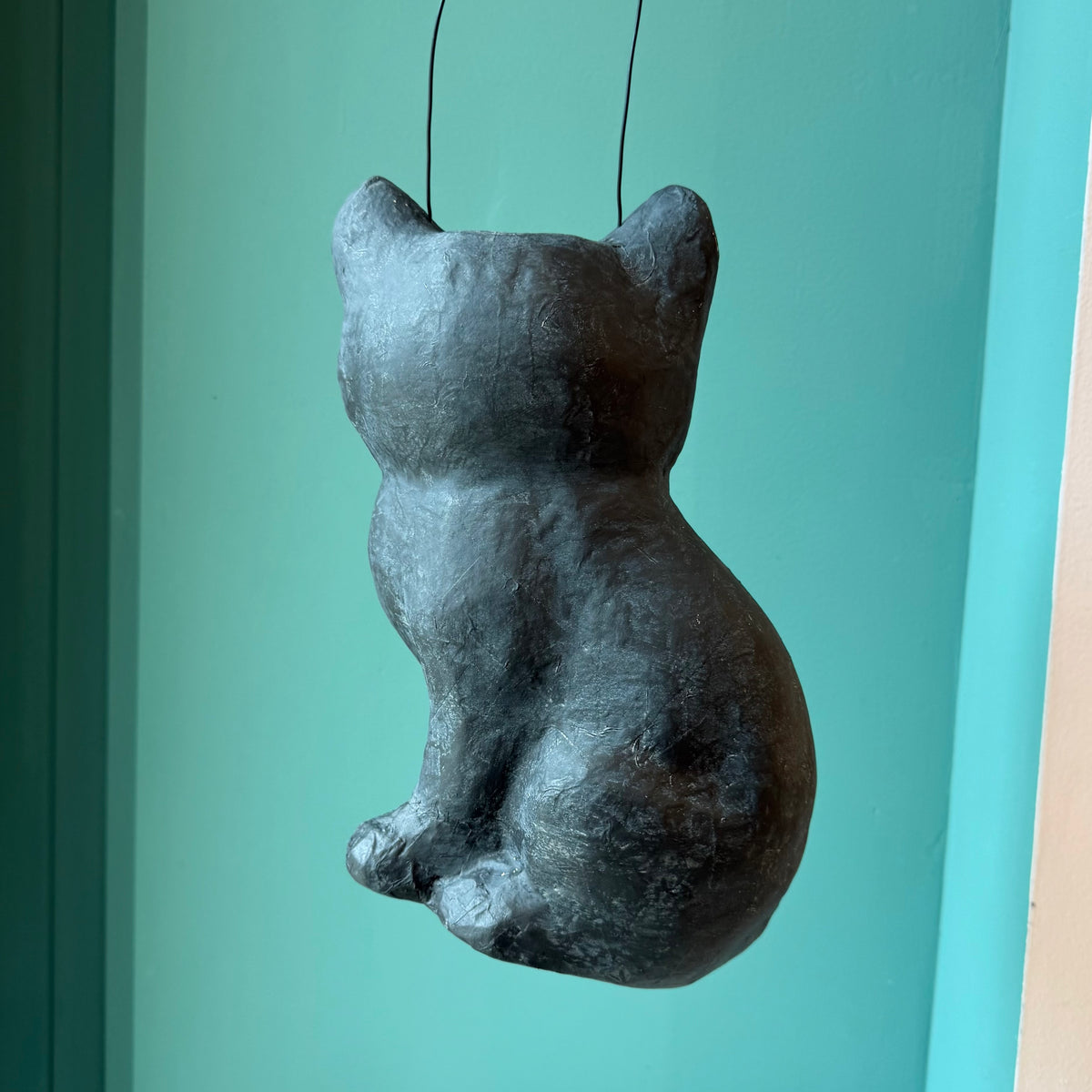 Vintage Inspired Mischievous Black Cat Candy Bucket
