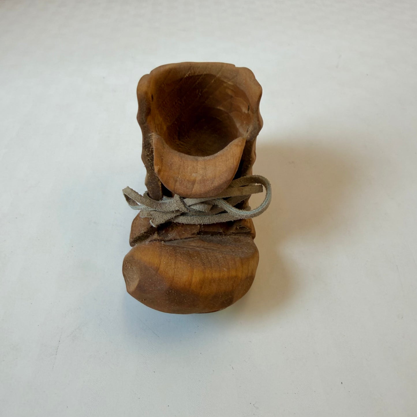 Vintage 1970's Hand-Carved Folk Art Wooden Boot