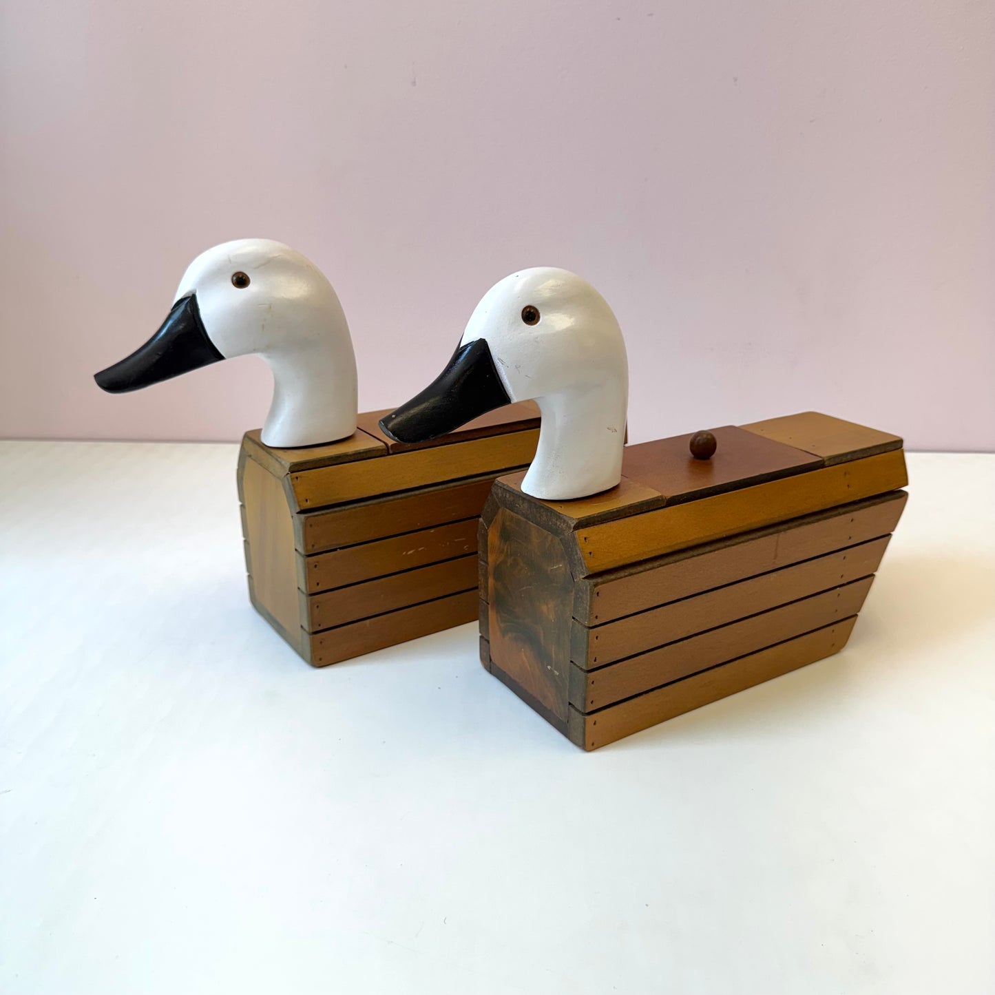 Vintage Wooden Goose Storage Box/Bookend