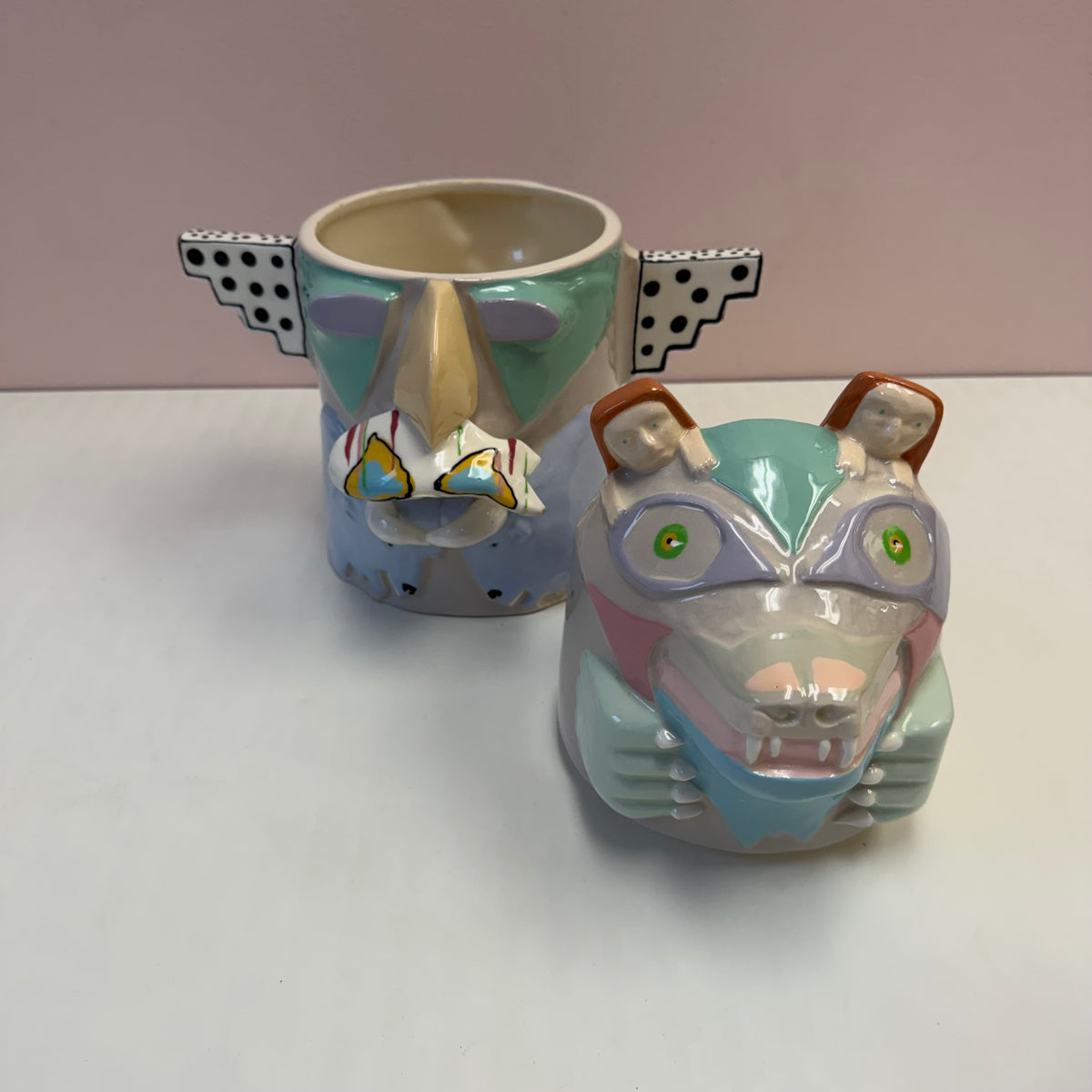 Vintage Large Post-Modern Ceramic Totem Cookie Jar