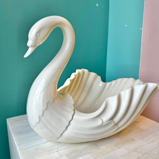 Large Vintage Porcelain Swan Planter/Dish by Lenox