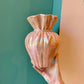 Vintage Opalescent Pink Ceramic "Paper Bag" Vase