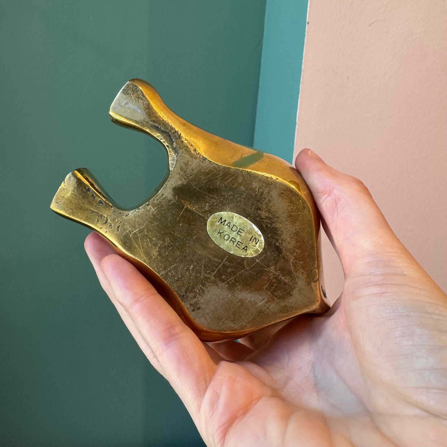Vintage Seated Brass Elephant Statue