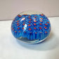 Vintage Blue and Red Millefiori Paperweight