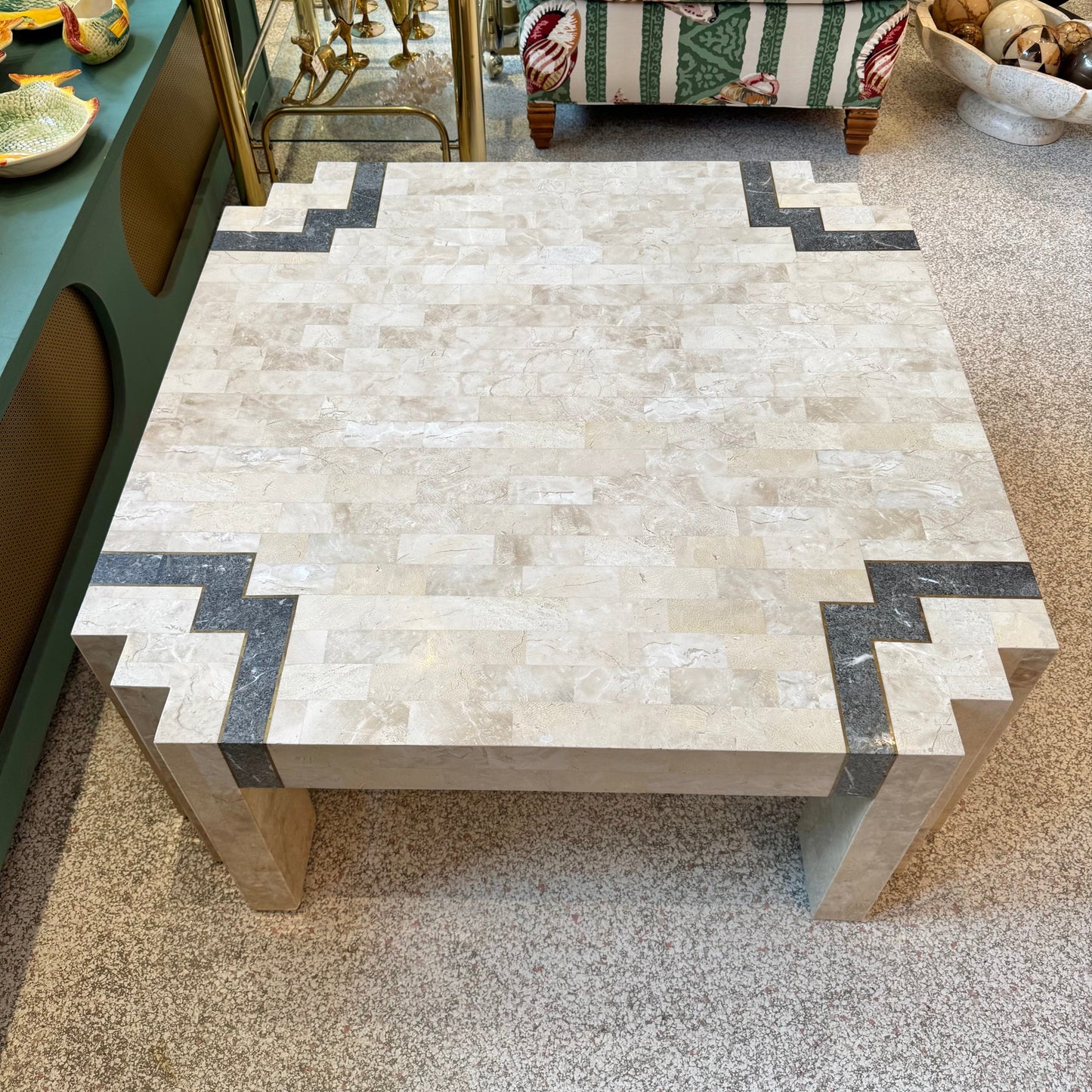 Vintage Maitland Smith Style Tessellated Coffee Table