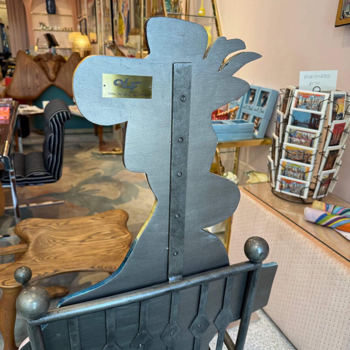 Vintage Hand Crafted Bentwood and Metal Picasso Chair by OLF