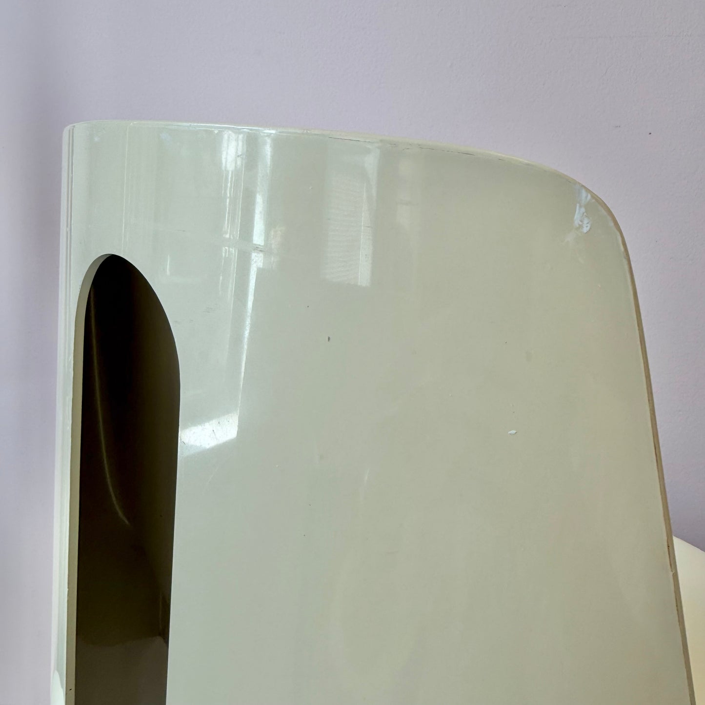 Vintage 1970's "UMBO" Cream Plastic Stacking Chair by Kay Leroy Ruggles