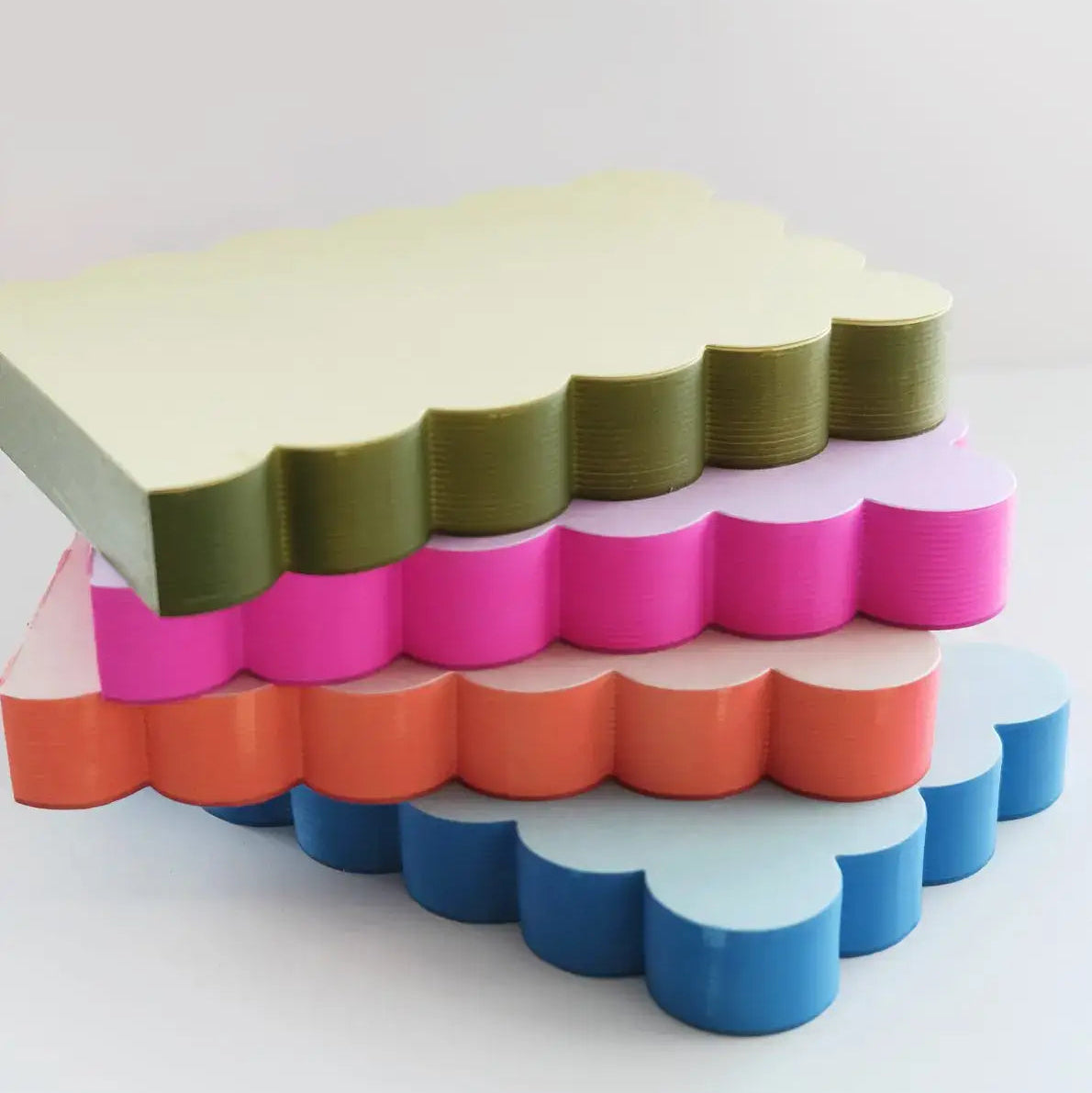 Scallop Edged Notepad | Aqua + Blue Edge