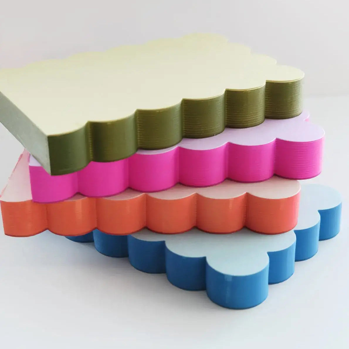 Scallop Edged Notepad | Peach + Persimmon Edge