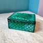 Vintage Art Deco Malachite Glass Trinket Box