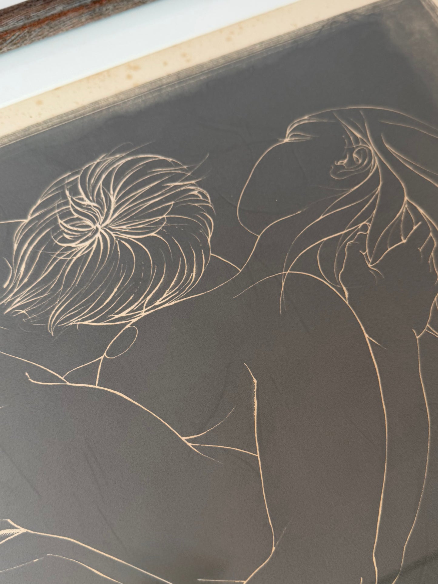 Vintage 1974 “Untitled - Embrace” Limited Edition Artists Proof Lithograph by Pierre-Yves Trémois