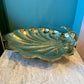 Large Vintage Solid Brass Footed Shell Bowl