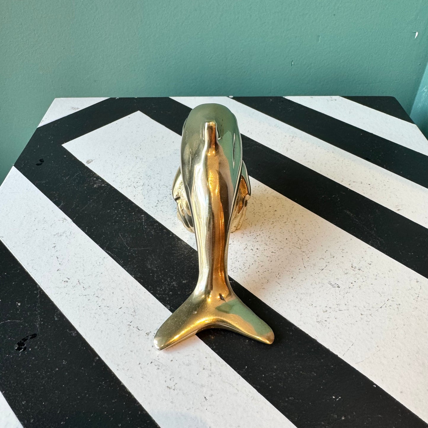 Small Vintage Brass Dolphin Figurine