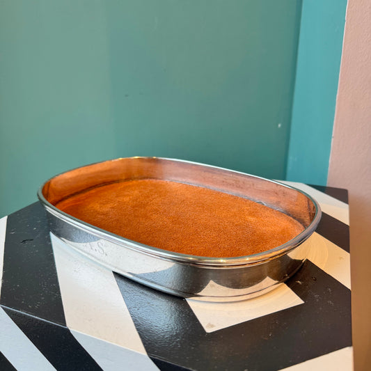 Vintage Engraved Silver Catchall/Cocktail Tray