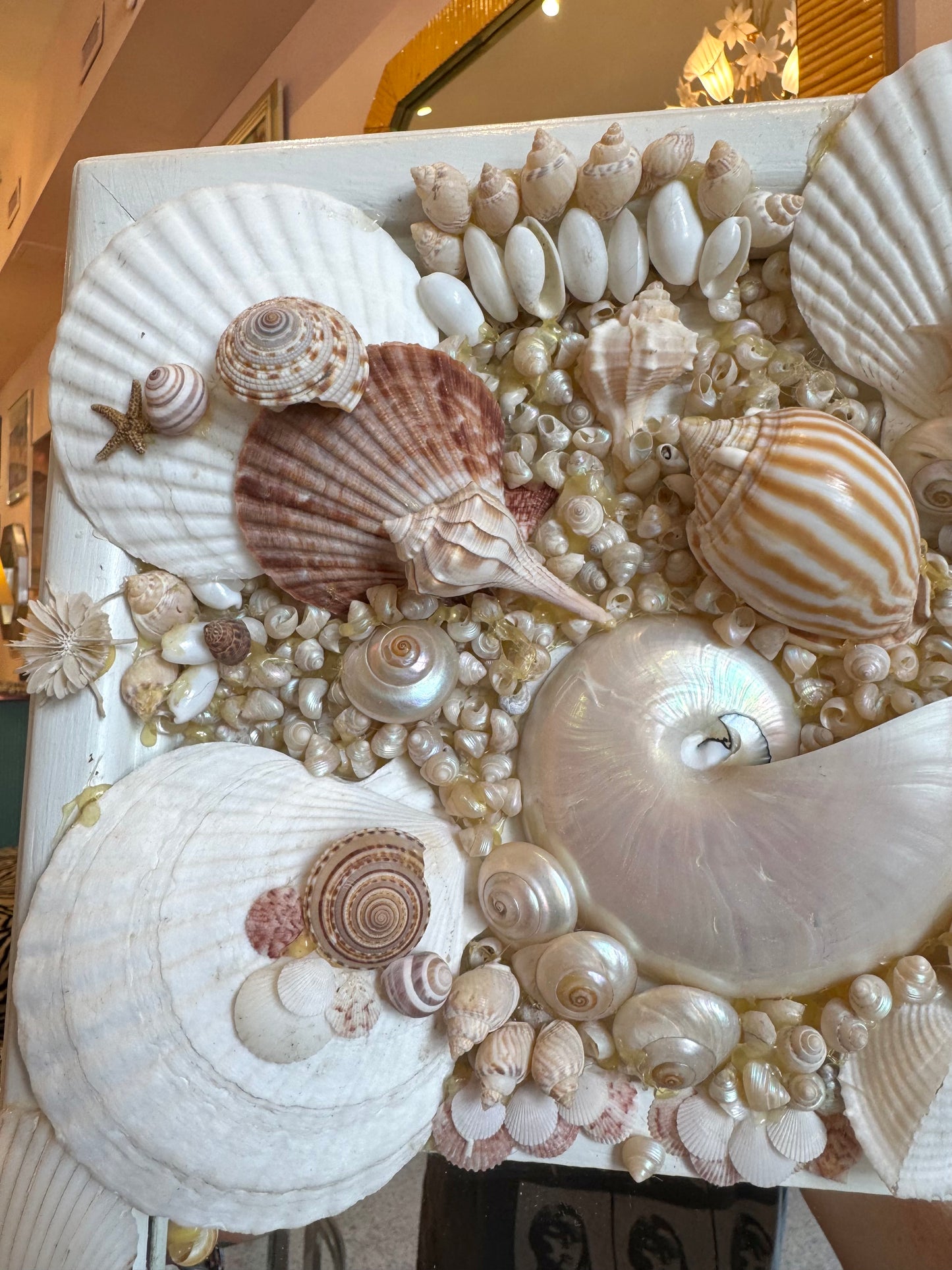 Vintage Shell Encrusted Mirror