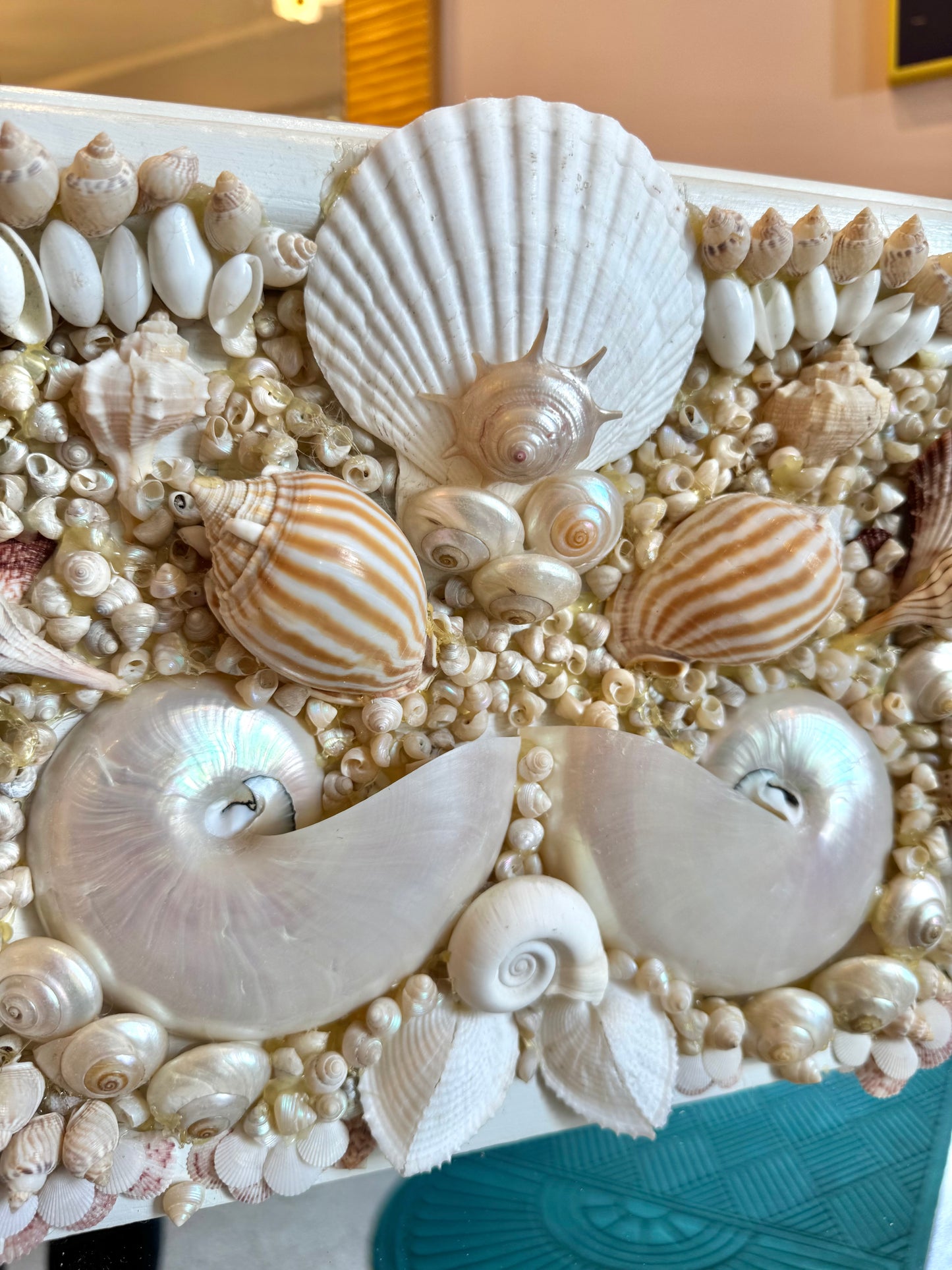 Vintage Shell Encrusted Mirror