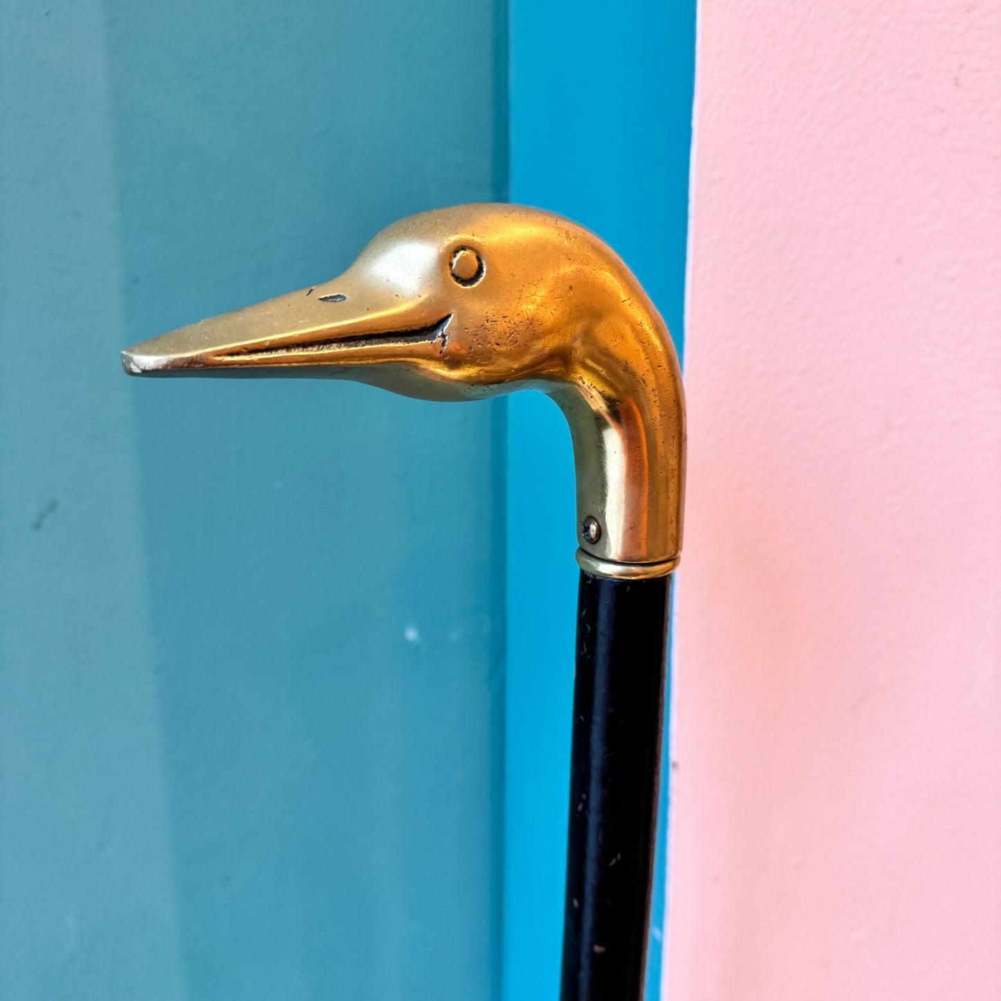 Vintage Brass Duck Walking Stick Cane