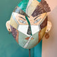 Vintage Tessellated Stone Face Mask Sculpture by Joseph De Castro