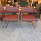 Vintage Set of 4 Milo Baughman '1188' Chrome and Orange Wool Dining Chairs