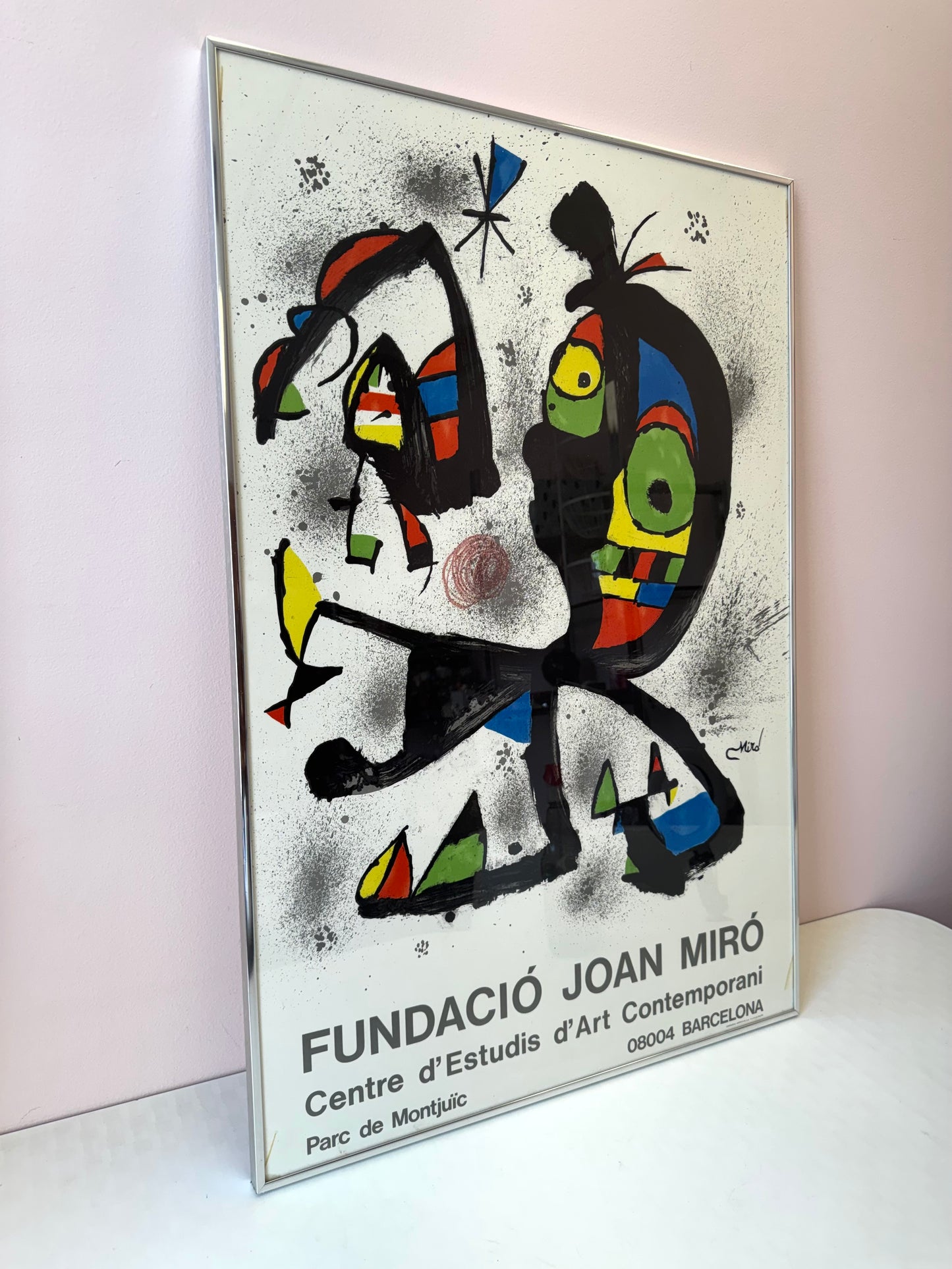 Vintage Framed "Fundació Joan Miro" Exhibition Poster