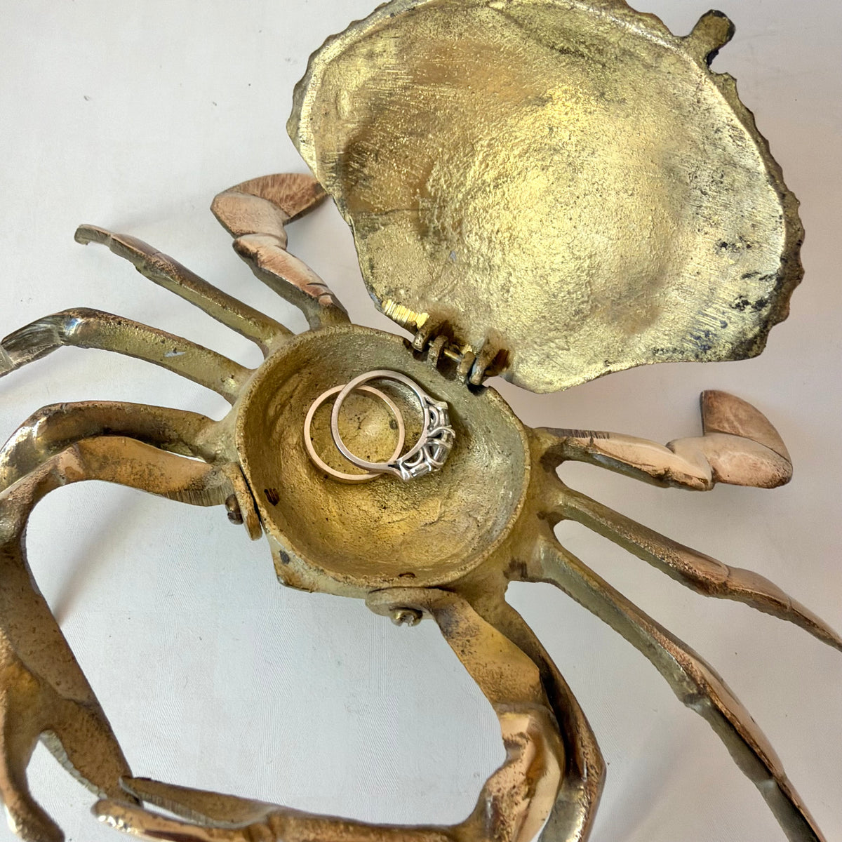 Vintage Brass Crab Ashtray
