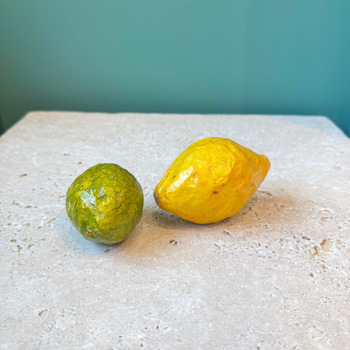 Vintage Paper Mache Lemon and Lime Set
