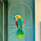 Vintage Papier Maché Parrot Sculpture on Hanging Stand