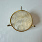Vintage Capiz Shell and Brass Coaster Set with Caddy