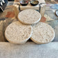 Set of 3 Vintage Faux Travertine Nesting Mushroom Tables