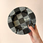 Vintage Black and Gray Checkered Marble Ashtray