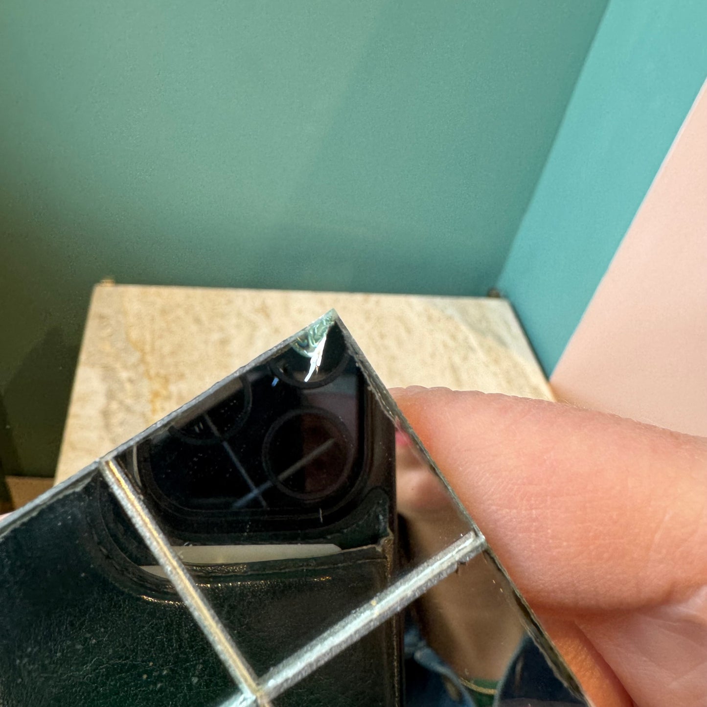 Set of 6 Vintage Mirrored Tile Coasters