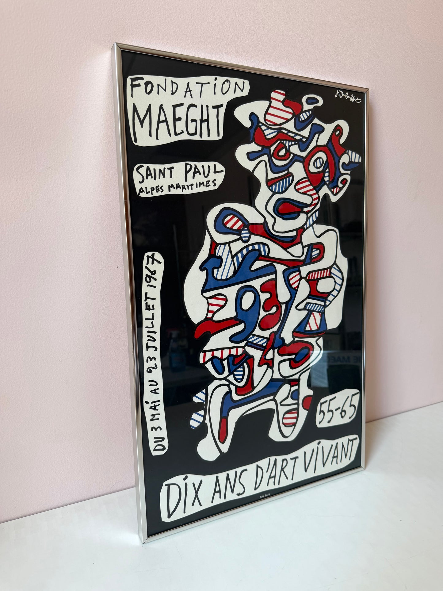 Original 1967 Framed Vintage Jean Dubuffet Exhibition Poster/Lithograph