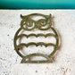 Vintage Brass Owl Trivet