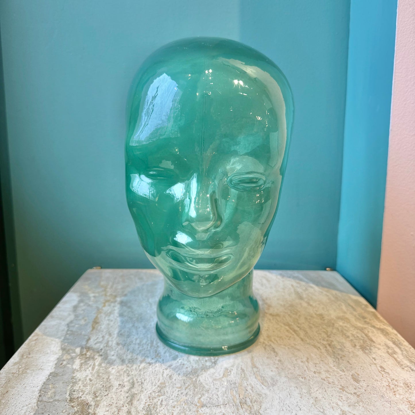 Vintage Sea Foam Green Glass Head