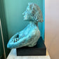 Vintage Painted Terracotta Woman Bust Sculpture