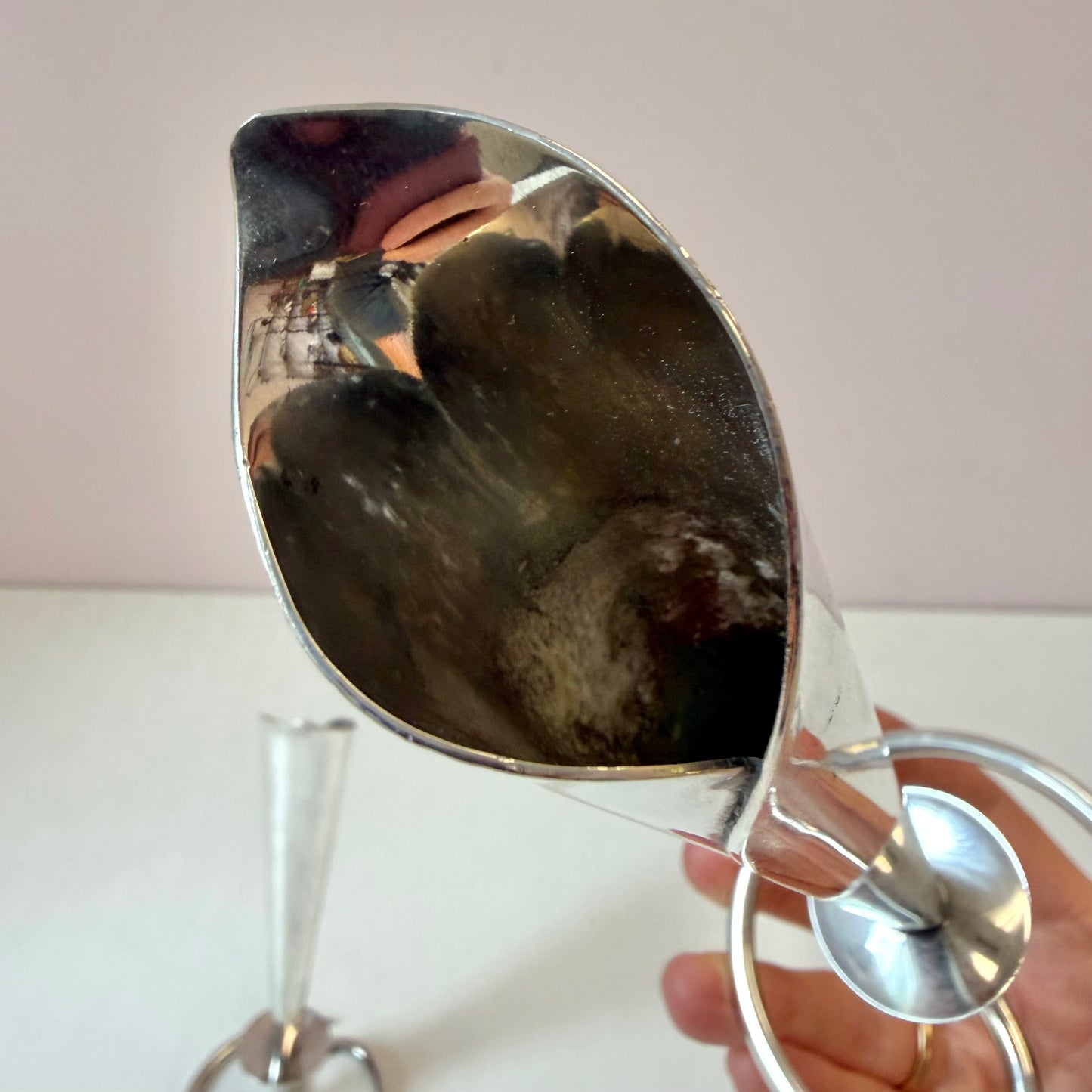 Pair of Mid-Century Danish Silver Plated Calla Lily Candlestick Holders by Hans Jensen