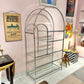 Vintage DIA Style Chrome and Glass Arched Etagere